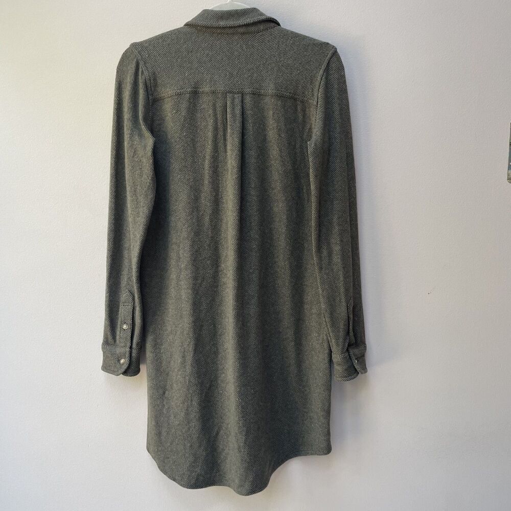 Faherty Legend Sweater Dress Olive Green Melange Twill Long Sleeve Soft Size XS - Picture 4 of 8